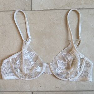 Occhi Verdi by La Perla White Lace Lingerie Set - Sz 34